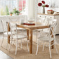 Oak Wood Finish Rectangle Dining Set - Antique White Finish, Rectangular Table, 7-Piece Set