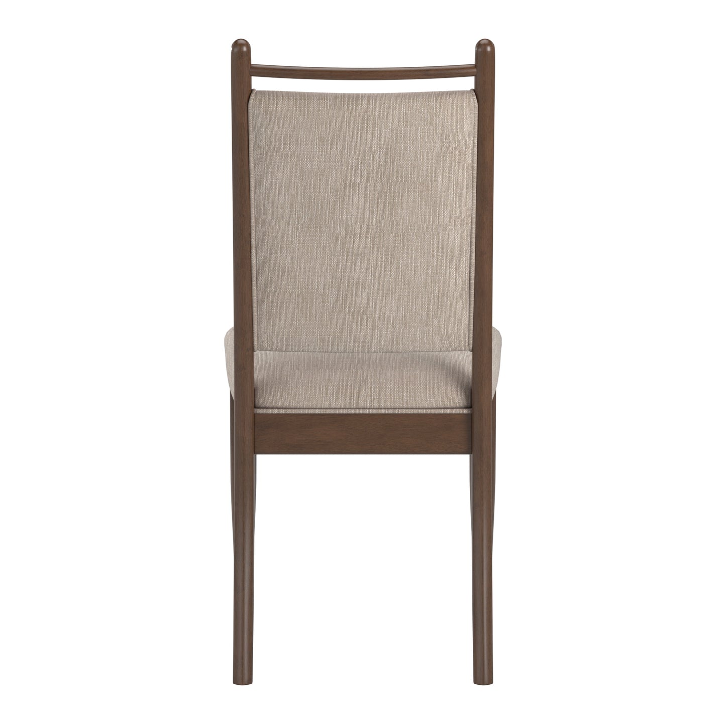 Wood Finish Beige Fabric Dining Chair (Set of 2) - Walnut