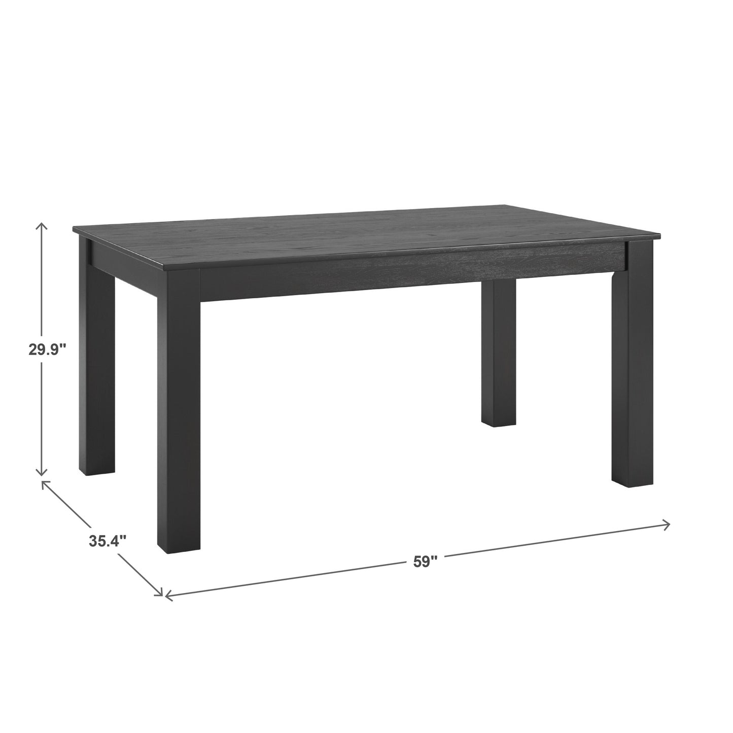 60" Wood Finish Parson Dining Table - Black Oak