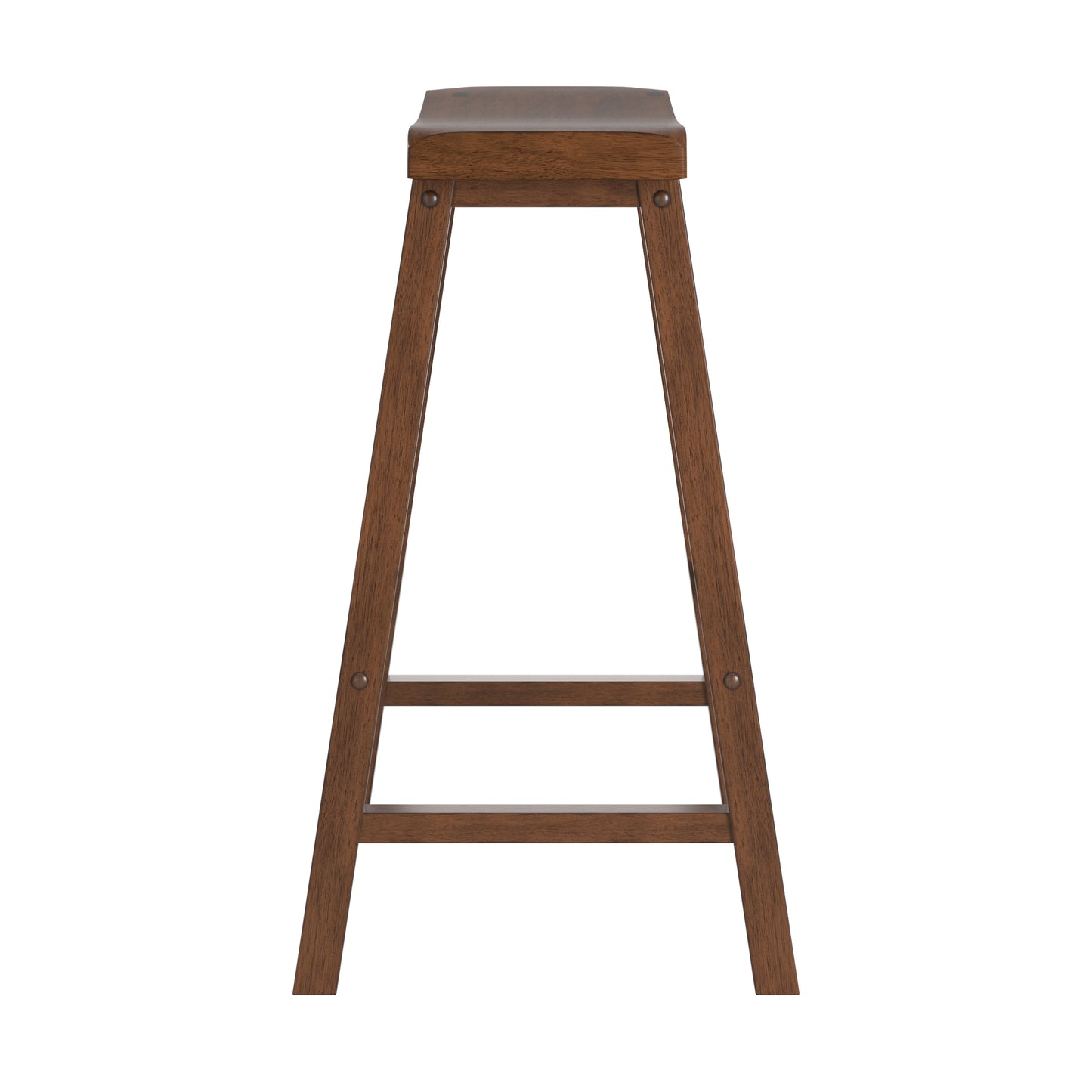 Saddle Seat 29" Bar Height Backless Stools (Set of 2) - Warm Cherry Finish