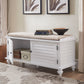 Velvet Cushion Storage Bench - White