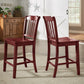 Slat Back Wood Counter Height Chairs (Set of 2) - Antique Berry Finish