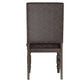 Nailhead Upholstered Dining Chairs (Set of 2) - Burnished Dark Oak Finish, Dark Brown Faux Leather