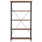 Vintage Industrial Rustic 40-inch Bookcase - Brown Finish