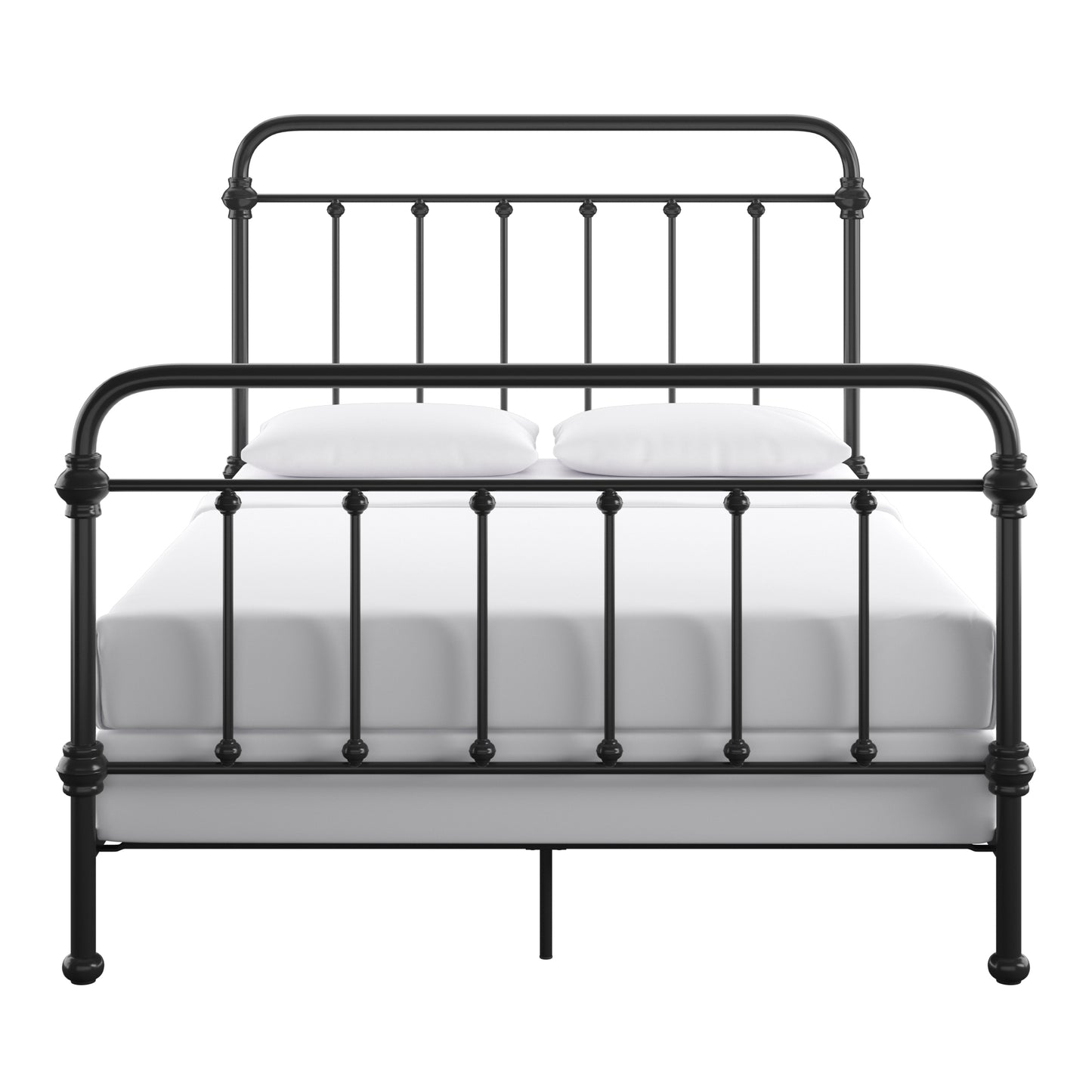 Graceful Lines Victorian Metal Bed - Black Finish, Full Size (Full Size)