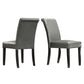 Faux Leather Upholstered Dining Chair (Set of 2) - Gray Vinyl