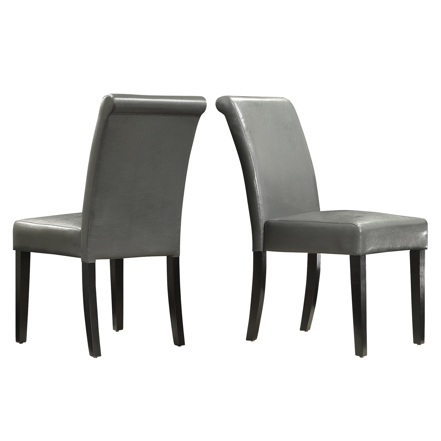 Faux Leather Upholstered Dining Chair (Set of 2) - Gray Vinyl