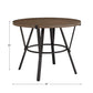 Black Finish Metal 36" Round Counter Height Table - Dark Brown Table Top