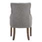 Linen Curved Back Tufted Dining Chairs (Set of 2) - Gray Linen