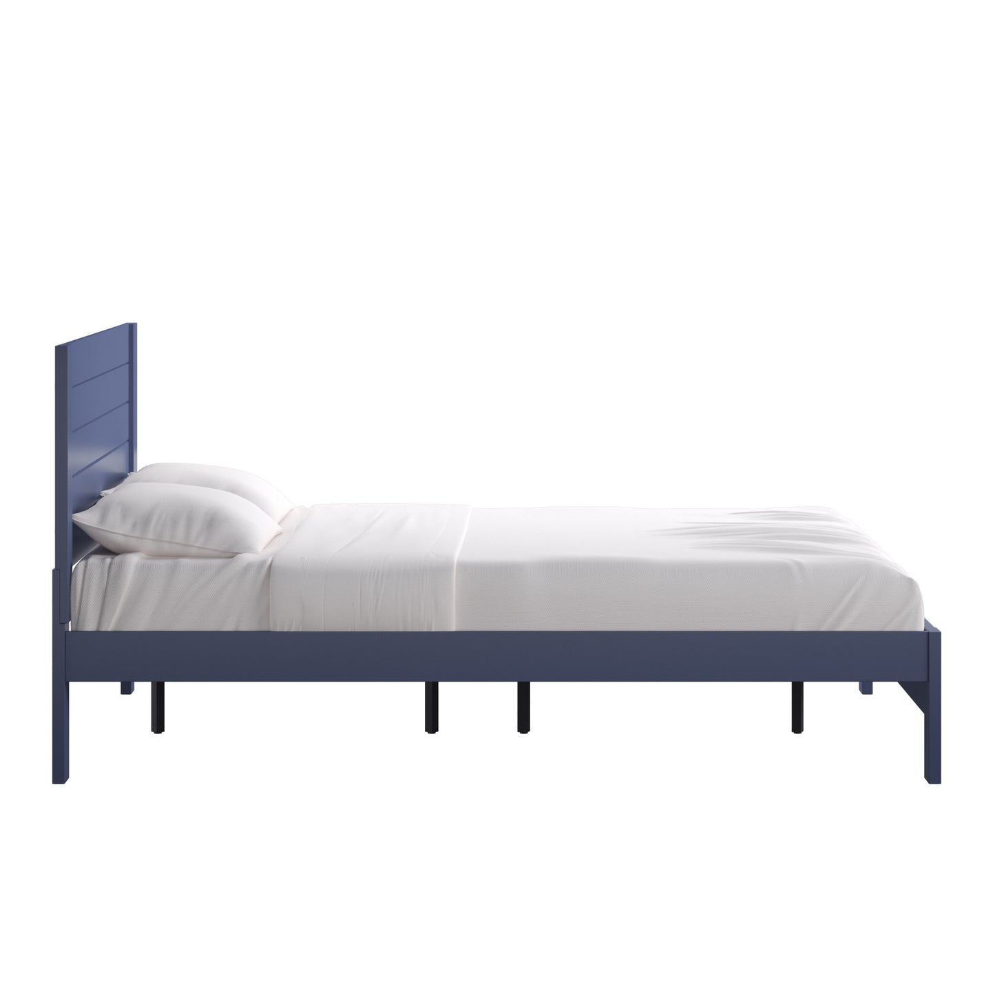 Horizontal Panel Platform Bed - Twilight Blue, Queen