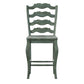 French Ladder Back Wood Counter Height Chairs (Set of 2) - Antique Sage