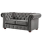 Chesterfield Loveseat - Dark Gray Valvat