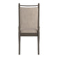 Wood Finish Beige Fabric Dining Chair (Set of 2) - Gray