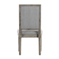 Rectangular Linen and Wood Dining Chairs (Set of 2) - Gray Linen, Antique Gray Oak Finish