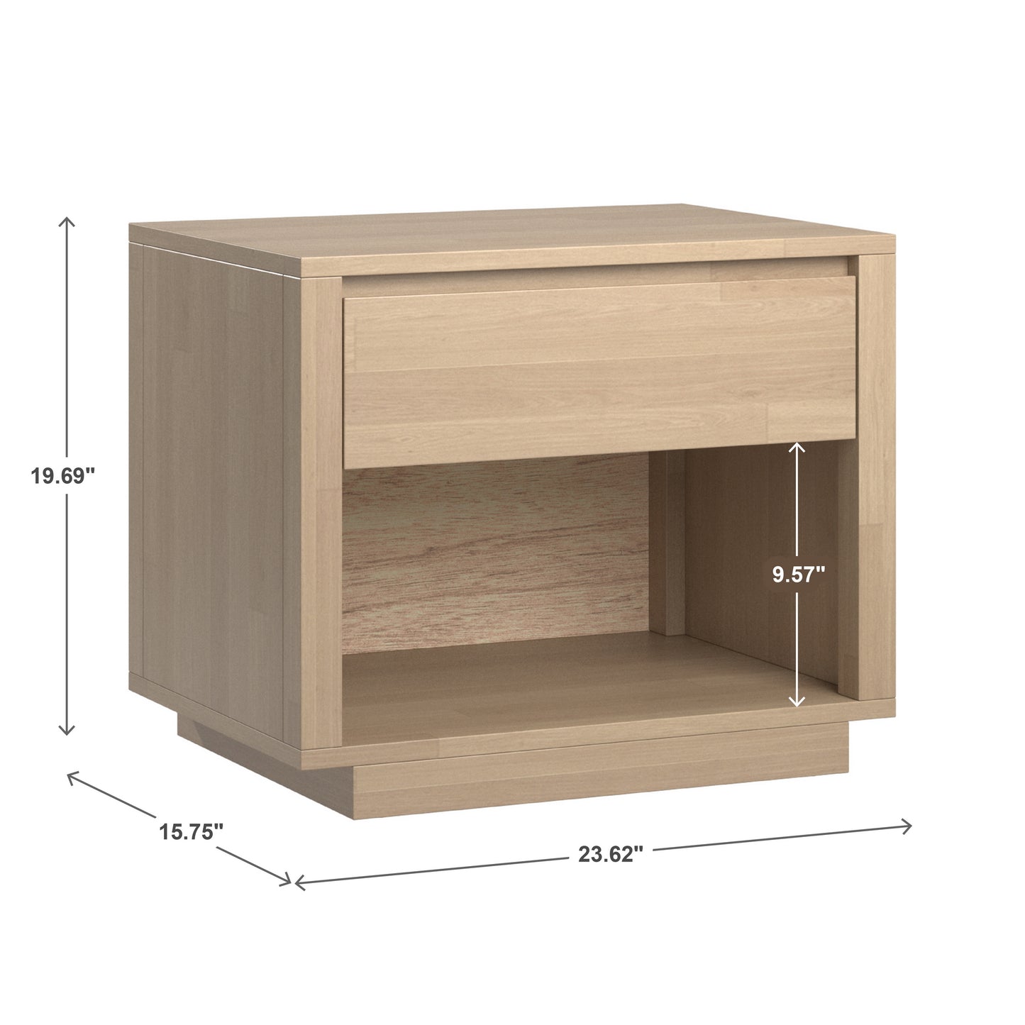 Danish-inspired Modern 1-Drawer Nightstand - Natural Finish