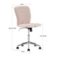 Velvet Wave Pattern Office Chair - Blush Pink