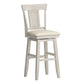 Panel Back Wood Swivel Bar Stool - Antique White Finish