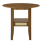 Cane Accent Dining - Round Top Table with 2-Drop Leaves, Oak Finish