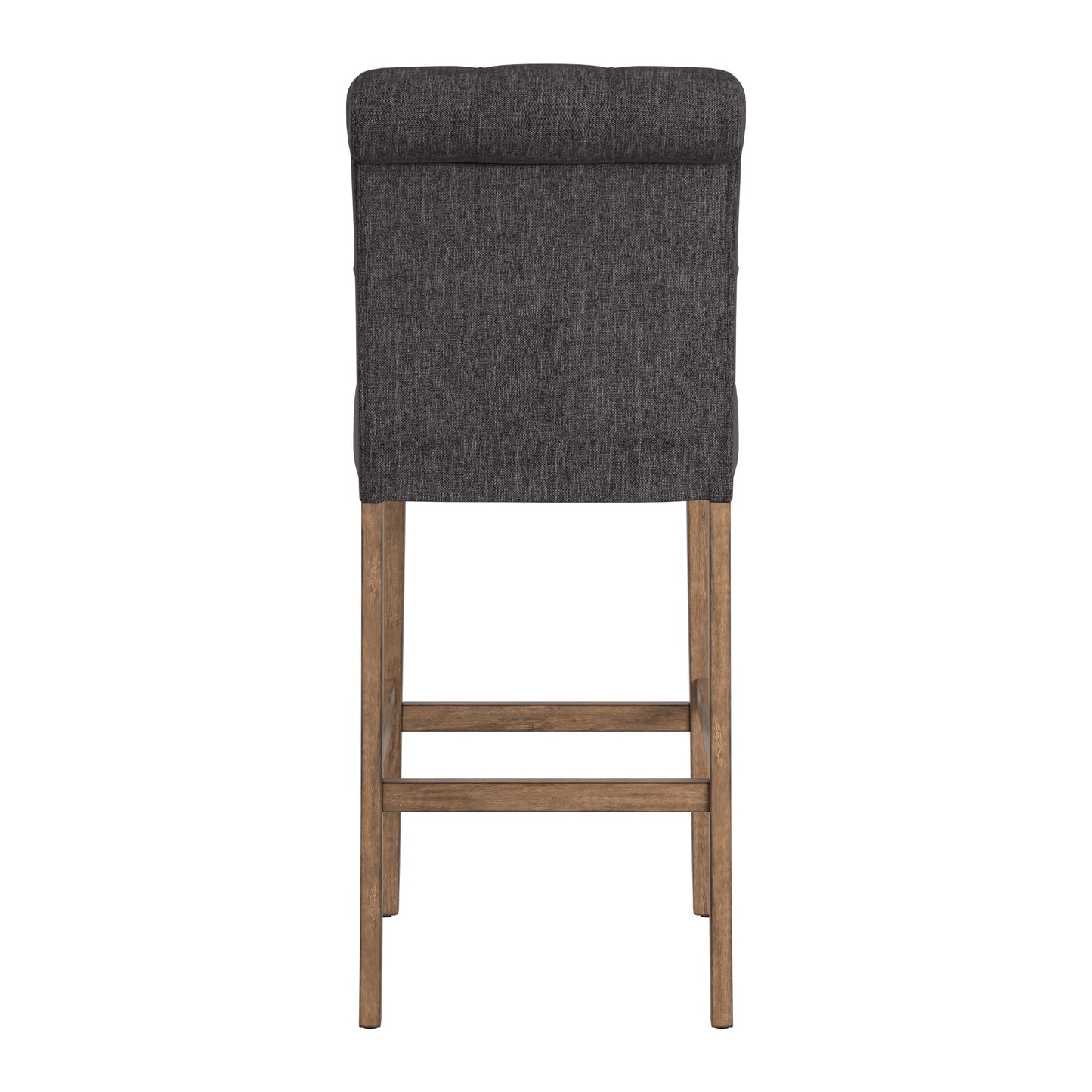 Tufted Rolled Back Bar Height Stools (Set of 2) - Dark Gray