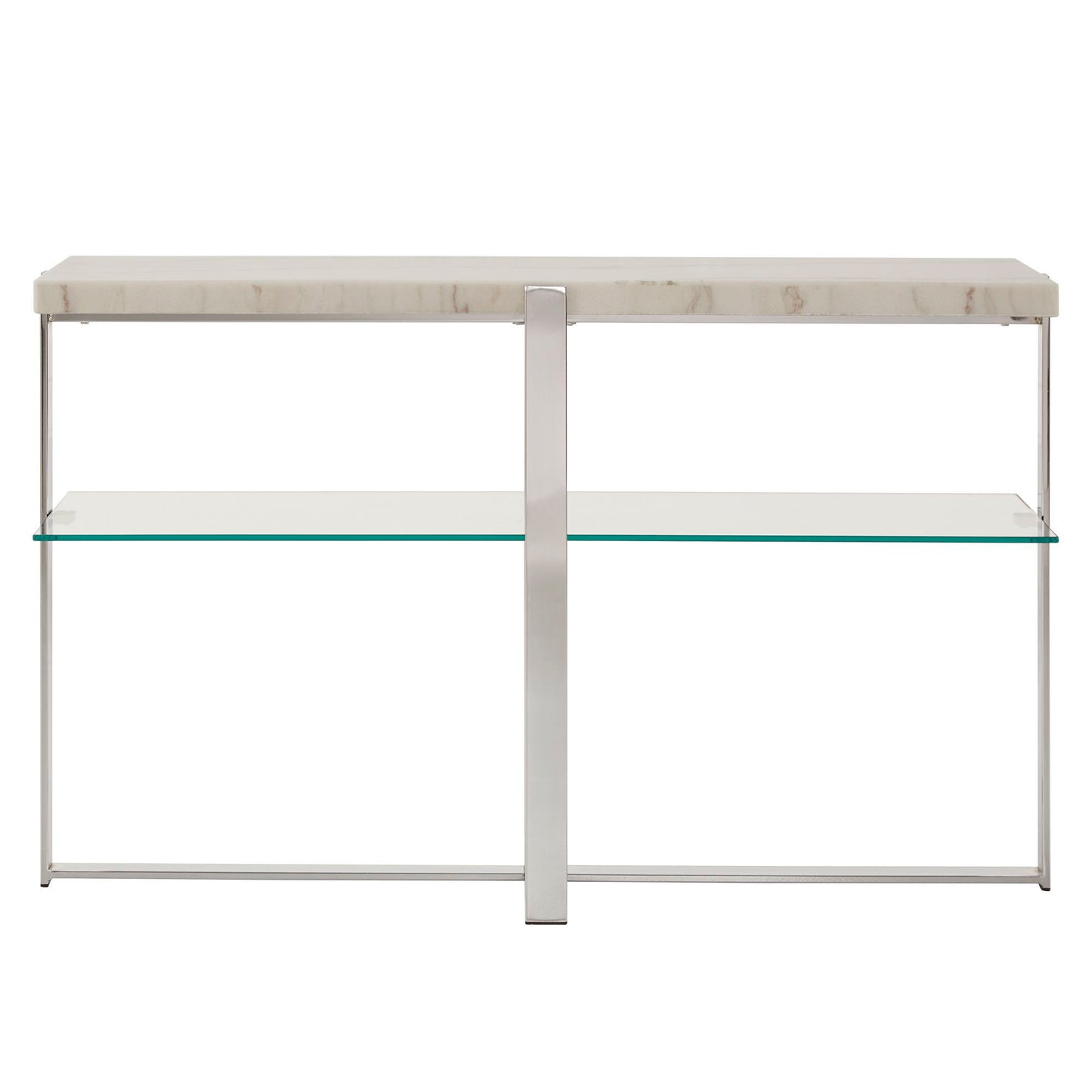 Marble Top Chrome Framed Sofa Table