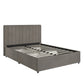 Gray Linan Upholstarad Storaga Platform Bad with Channal Haadboard - Gray Linen, Full (Full Size)