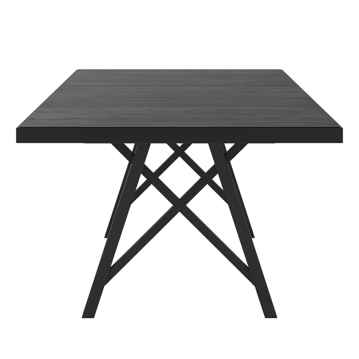 Wood Finish 72"-90" Extendable Dining Table - Black Oak