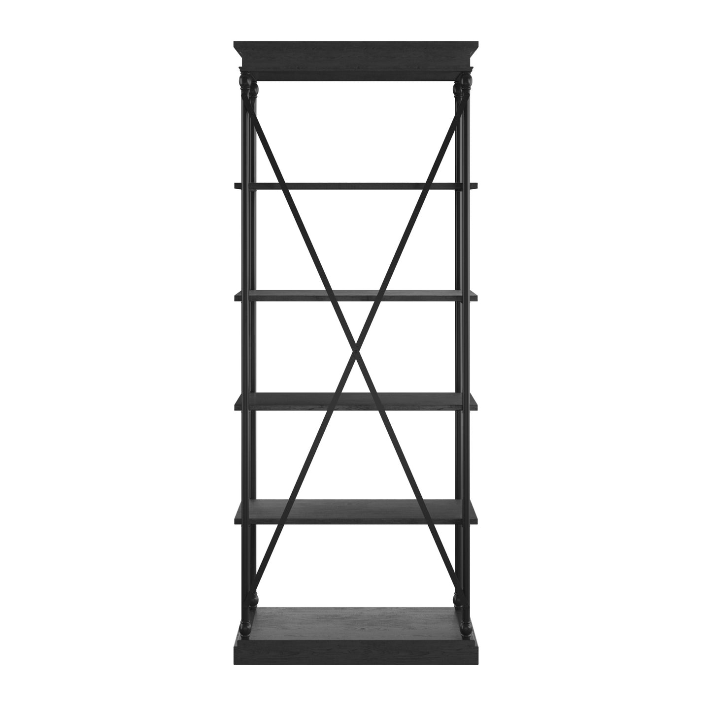 Cornice Etagere Bookcase - Black Finish