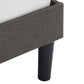 Upholstered Platform Bed with Geometric Headboard - Gray, Queen (Queen Size)