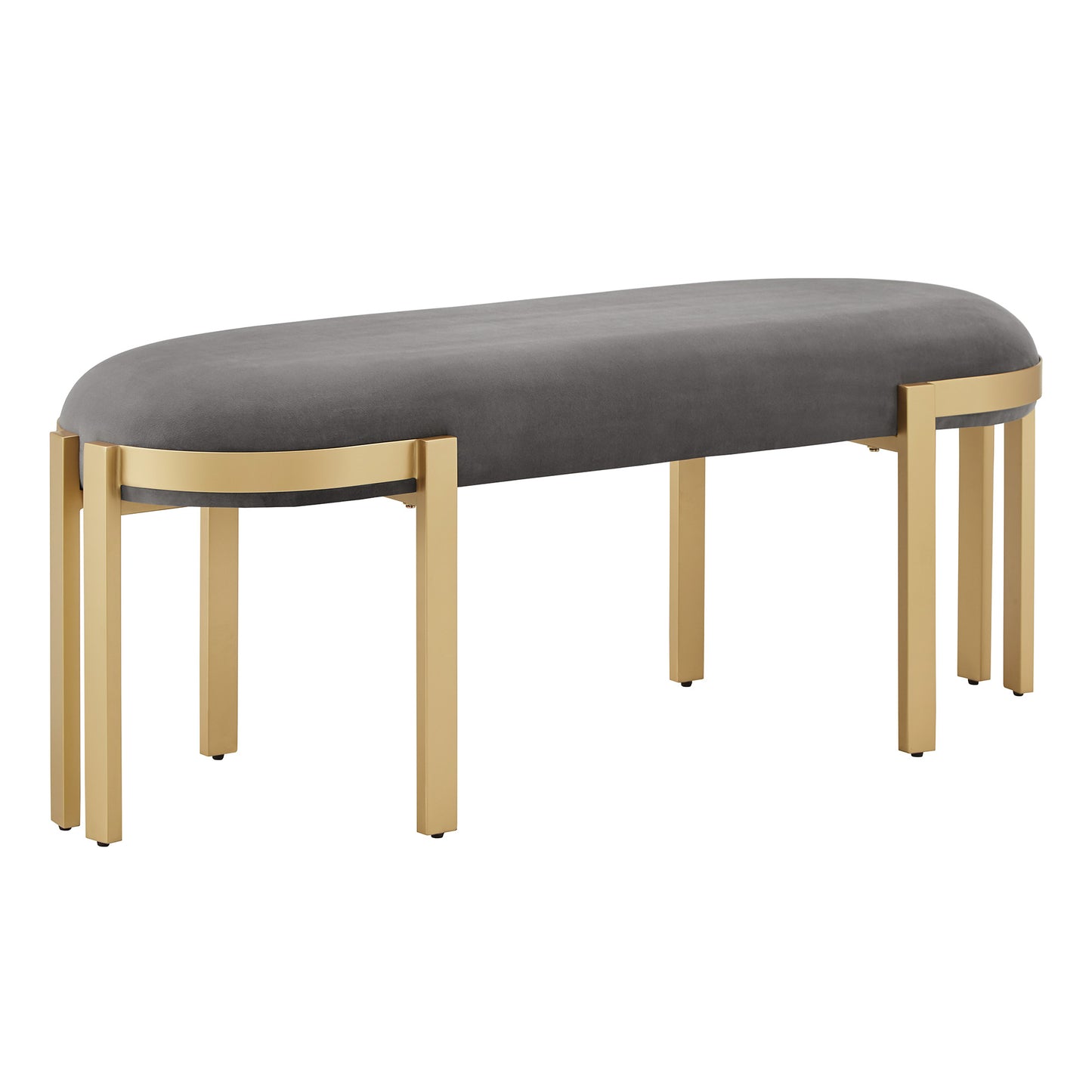 Upholstered Bench - Gray Velvet