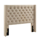 Wingback Button Tufted Platform Bed - Beige Linen, Full