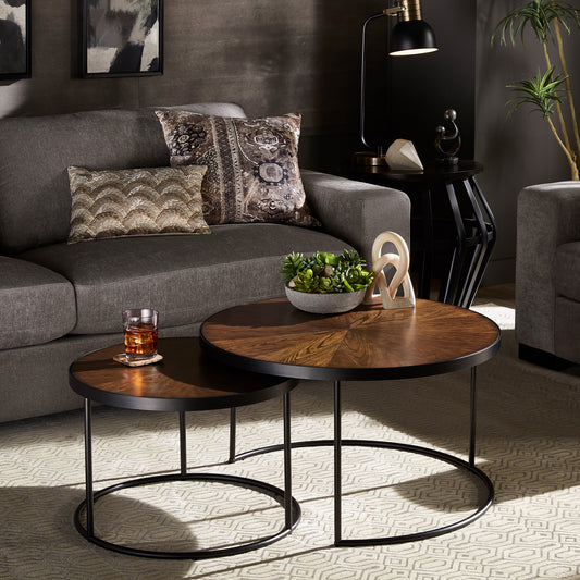 Wood Round Nesting Coffee Table