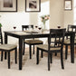 Black Wood Dining Set - 60-inch Table, Window Back Chairs, 5-Piece Set