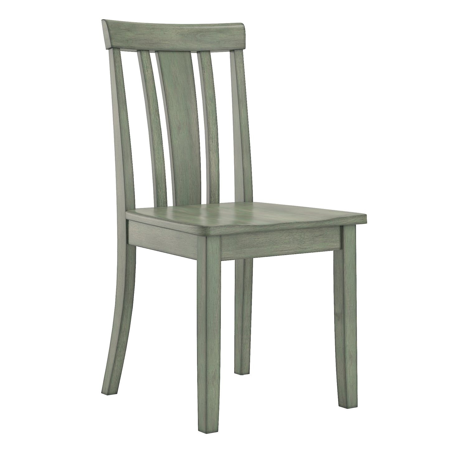 60-inch Rectangular Antique Sage Green Dining Set - Slat Back Chairs, 6-Piece Set