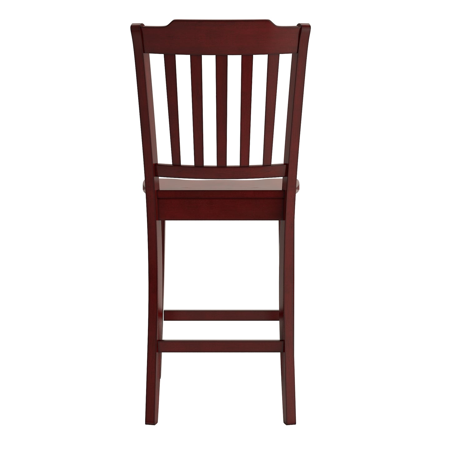 Slat Back Wood Counter Height Chairs (Set of 2) - Antique Berry Finish