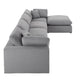 Gray Linen Weave Down Blend Chaise 4-5 Seat Modular Sectional Sofa with Ottoman