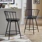 Windsor Swivel Counter Stools with Low Back (Set of 2) - Black