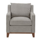 Fabric Chair with Down Feather Cushions - Gray