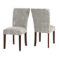 Print Parsons Dining Side Chairs (Set of 2) - Esprasso Finish, Gray Brackat Chain Print Fabric