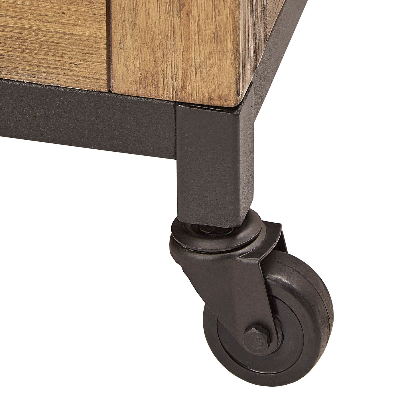 Square Storage Trunk Coffee Table with Iron Casters