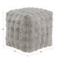 Upholstered Square Pouf Ottoman - Gray Squara Furry Fabric