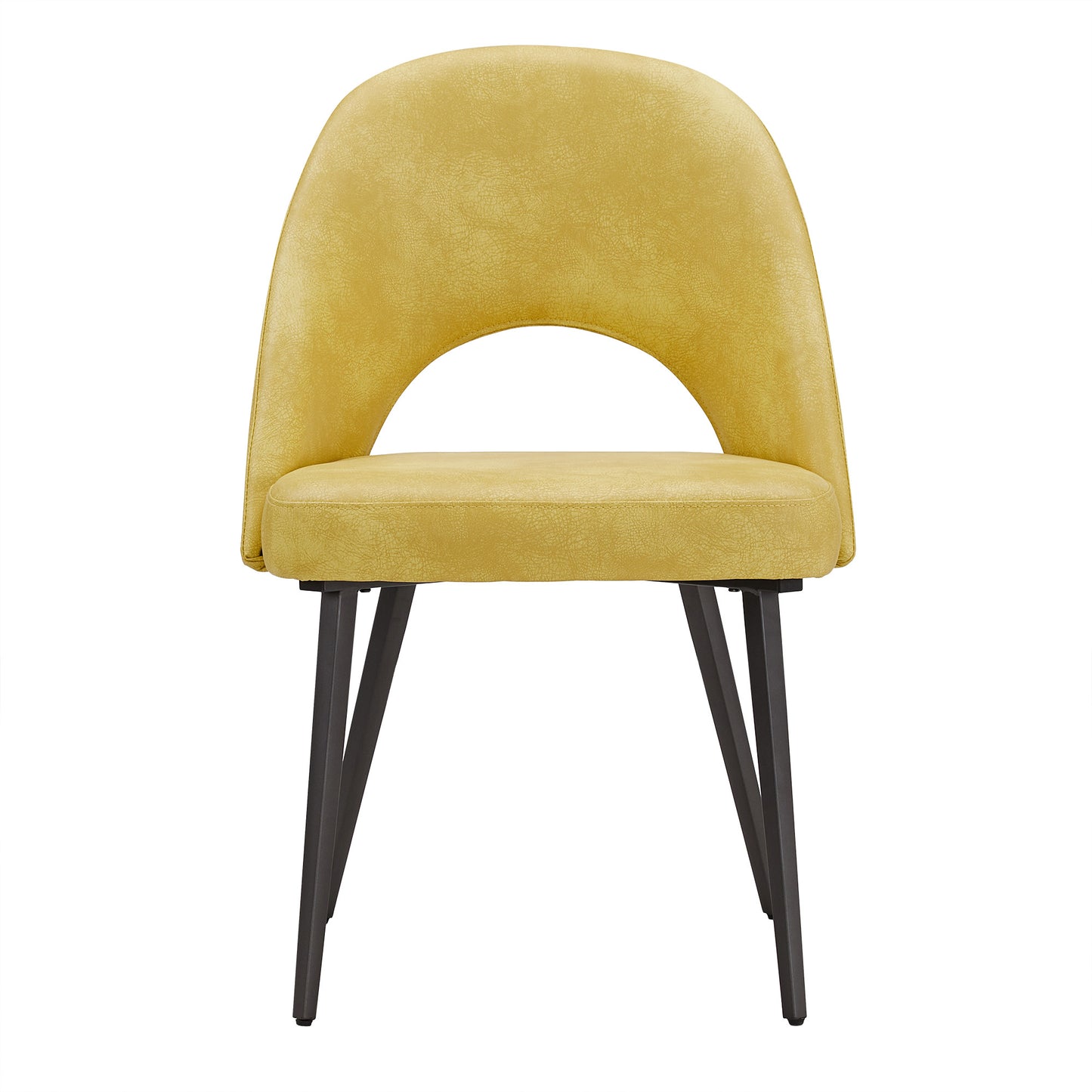 Upholstered Dining Chairs (Set of 2) - Yellow PU Leather