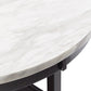 White Faux Marble Round Table - 48" Dining Table