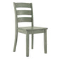 Oak Wood Finish 48-inch Rectangle Dining Set - Antique Sage Finish, Ladder Back Chairs