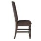 Nailhead Upholstered Dining Chairs (Set of 2) - Burnished Dark Oak Finish, Dark Brown Faux Leather