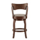 Swivel 24-inch Brown Counter Height Barstool - Gray Linen