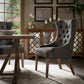 Upholstered Button Tufted Wingback Chair - Dark Gray Linen