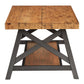 Rustic X-Base Accent Tables - Oak Finish, End Table and Coffee Table Set