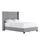 Tufted Linen Wingback Bed - Gray Linen, Full