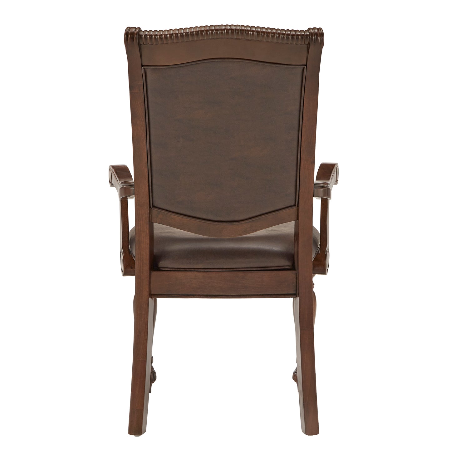 Brown Faux Leather Dining Chairs (Set of 2) - Arm Chairs