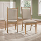 Wood Finish Beige Fabric Dining Chair (Set of 2) - Oak Wash